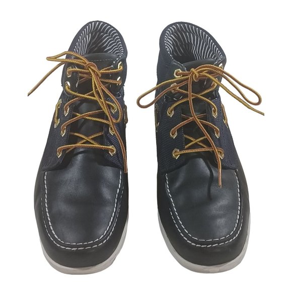 Timberland Black Newmarket Canvas Leather 4 Eye Nautical Boots Deck Shoe… main image 6